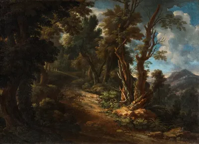 Landscape With A Road Through A Forest