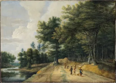 Landscape With A Road Through A Wood Of Beeches