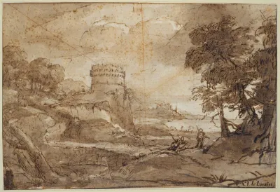 Landscape With A Round Tower And Bay