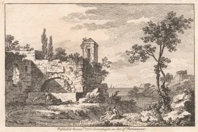 Landscape With A Ruin A River A Shepherd And Sheep