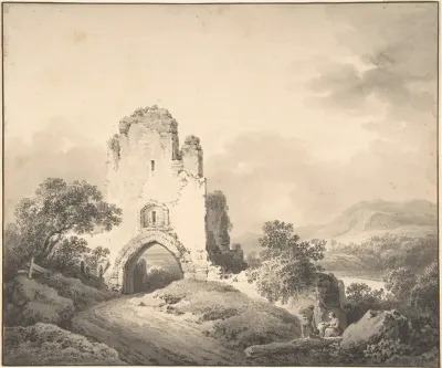 Landscape With A Ruined Tower And Two Figures