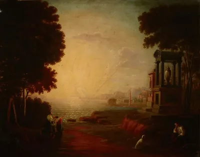 Landscape With A Sea Bay And Ancient Buildings