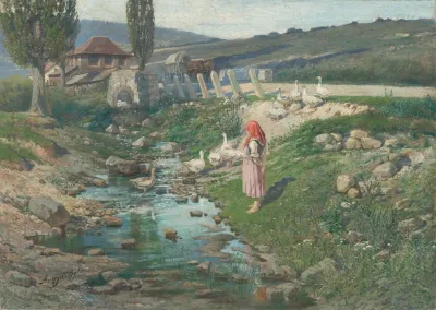Landscape With A Shepherdess Of Geese