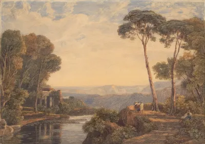 Landscape With A Temple And Figures By A River