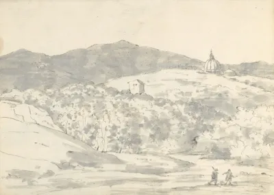 Landscape With A Towered Building And Domed Church