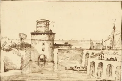 Landscape With A View Of A Fortified Port