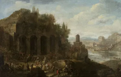 Landscape With A View Of A Port City