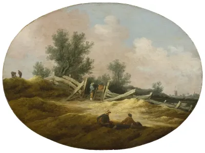 Landscape With A Wooden Fence And Figures