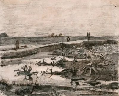 Landscape With Bog Trunks Travaux Aux Champs
