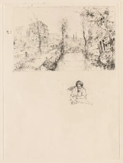 Landscape With Bridge And Child