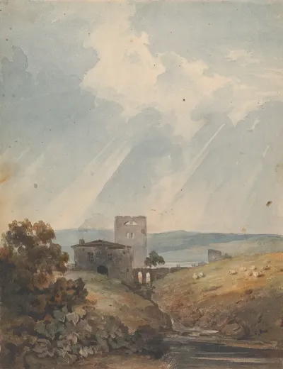 Landscape With Castle Hills And Mountains