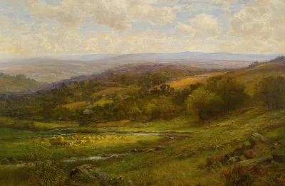 Landscape With Cattle And Haystacks