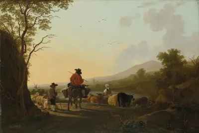 Landscape With Cattle Driver And Shepherd