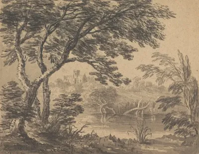 Landscape With Church In Background