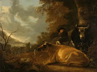 Landscape With Cows And A Young Herdsman