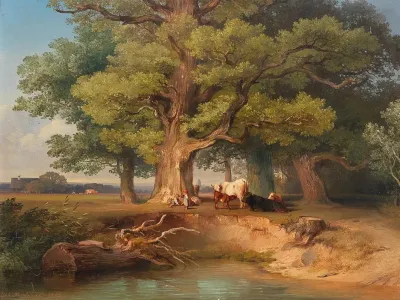 Landscape With Cows And Herders