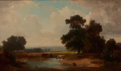 Landscape With Cows At A Watering Place