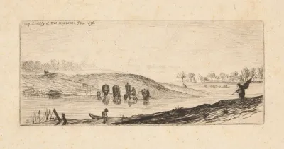 Landscape With Cows Near River