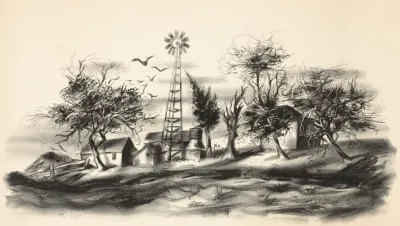 Landscape With Farm Buildings And Windmill
