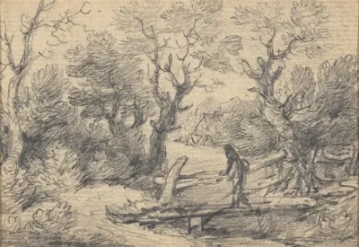 Landscape With Figure On A Footbridge