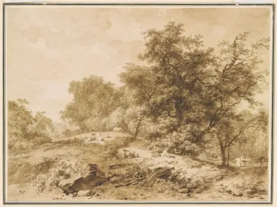 Landscape With Flocks And Trees
