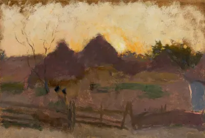 Landscape With Haystacks 2