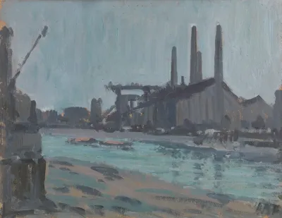 Landscape With Industrial Buildings By A River