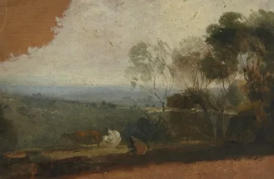 Landscape With Lake And Cattle