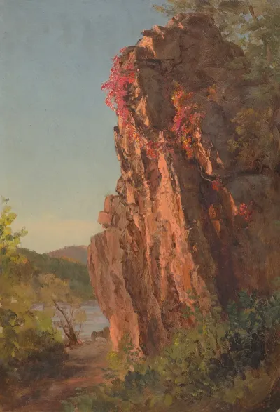 Landscape With Large Rock Possibly North Carolina