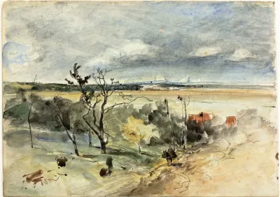 Landscape With Man On A Donkey