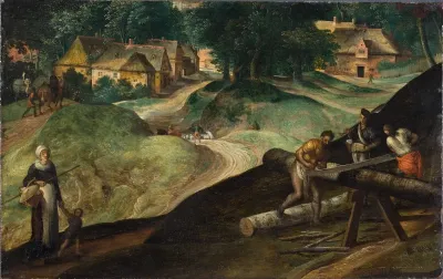 Landscape With Men Sawing Timber