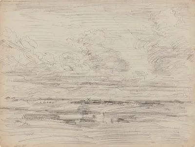 Landscape With Mills And Low Clouds