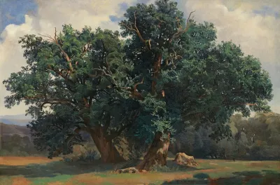 Landscape With Oak Trees