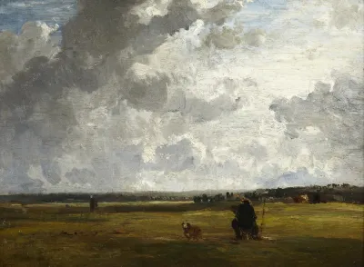 Landscape With Painter At Easel