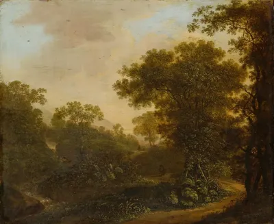 Landscape With Path In The Woods