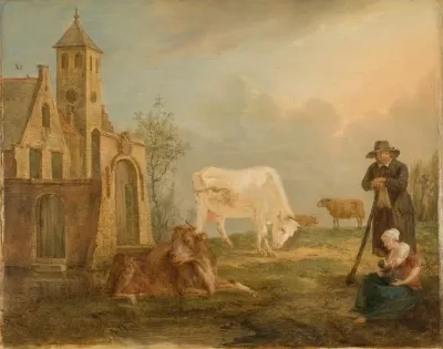 Landscape With Peasants And Cows