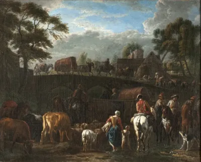 Landscape With Peasants Soldiers And Cattle
