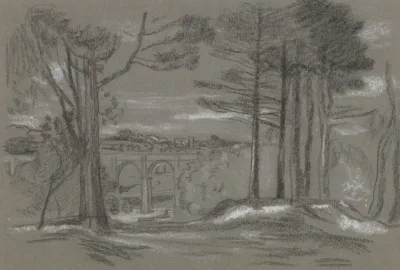Landscape With Pines And Aqueduct