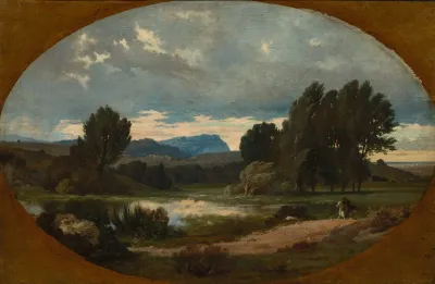 Landscape With Rider On White Horse