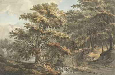 Landscape With River And Cattle Driver In Background