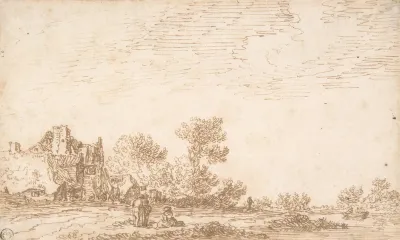 Landscape With River And Three Figures