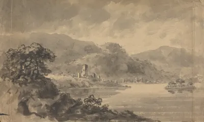 Landscape With River Castle And Mountains