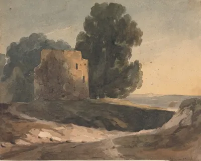 Landscape With Ruined Castle Trees