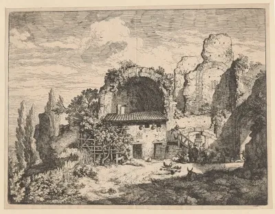Landscape With Ruins And Farm Buildings