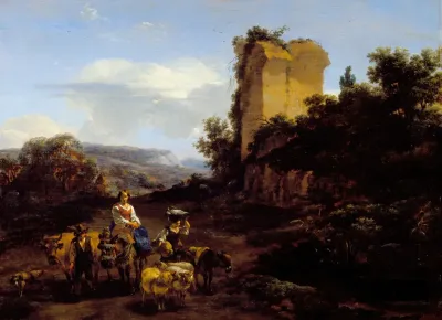 Landscape With Ruins And Travelers