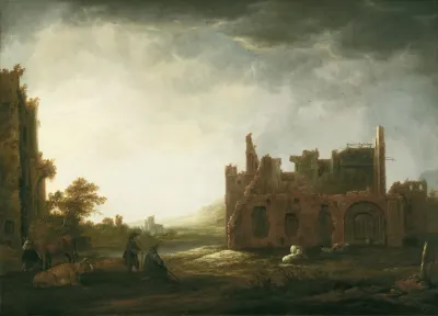 Landscape With The Ruins Of Rijnsburg Abbey