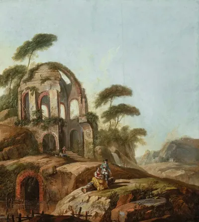 Landscape With The Ruins Of The Temple Of Minerva Medica In Rome