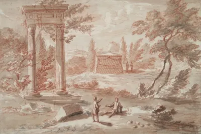 Landscape With Tomb Ruins And Figures