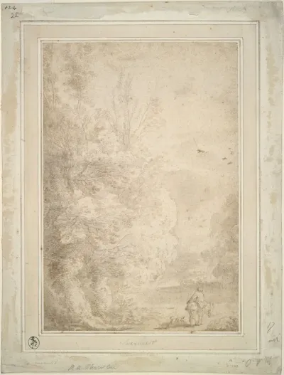 Landscape With Traveler On Donkey