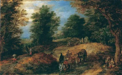 Landscape With Travelers On A Woodland Path